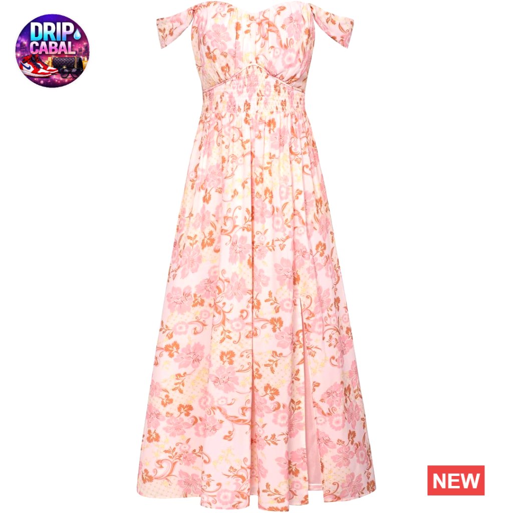 Summer Floral Maxi Dress Off Shoulder A-Line Wedding Guest Beach